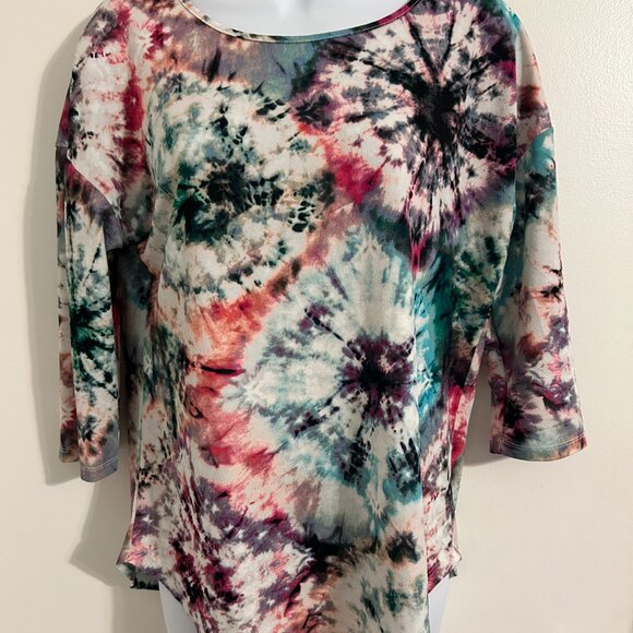 Karl Lagerfeld Paris Tie Die Top, Back Zipper  36 Bust Medium - Picture 4 of 4